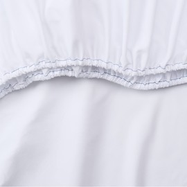 Arkwright Bulk Queen Fitted Bed Sheets - Pack of 6, 100% Cotton Sateen Bottom Sheet only with 12" Deep Pocket, Extra Soft Bedding Essentials for Hotels, Guests, and Vacation Rentals, White