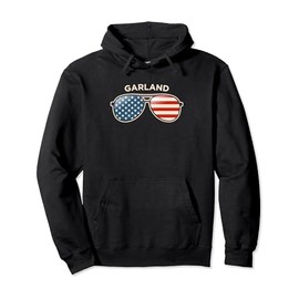 Garland, AR Vintage US Flag Sunglasses Pullover Hoodie