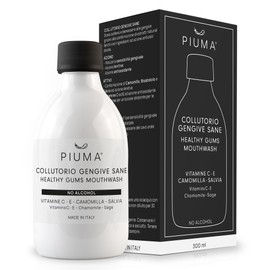 PIUMA Healthy Gum Water - Soothing for Sensitive Gums with Chamomile, Daily Formula Without Alcohol, Antioxidation Protection, Fresh Mint Flavour - Made in Italy (300 ml)