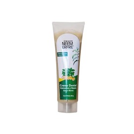 Crema Dental Natural LIBRE DE FLUOR Artesanal de Hoja de Neem-Sin Fluor, Gluten, Sulfatos (SLS), Parabenos, Petrolatos, Triclosan, Azucar- Bienestar Neem Erfre (Menta y Cúrcuma, Individual)