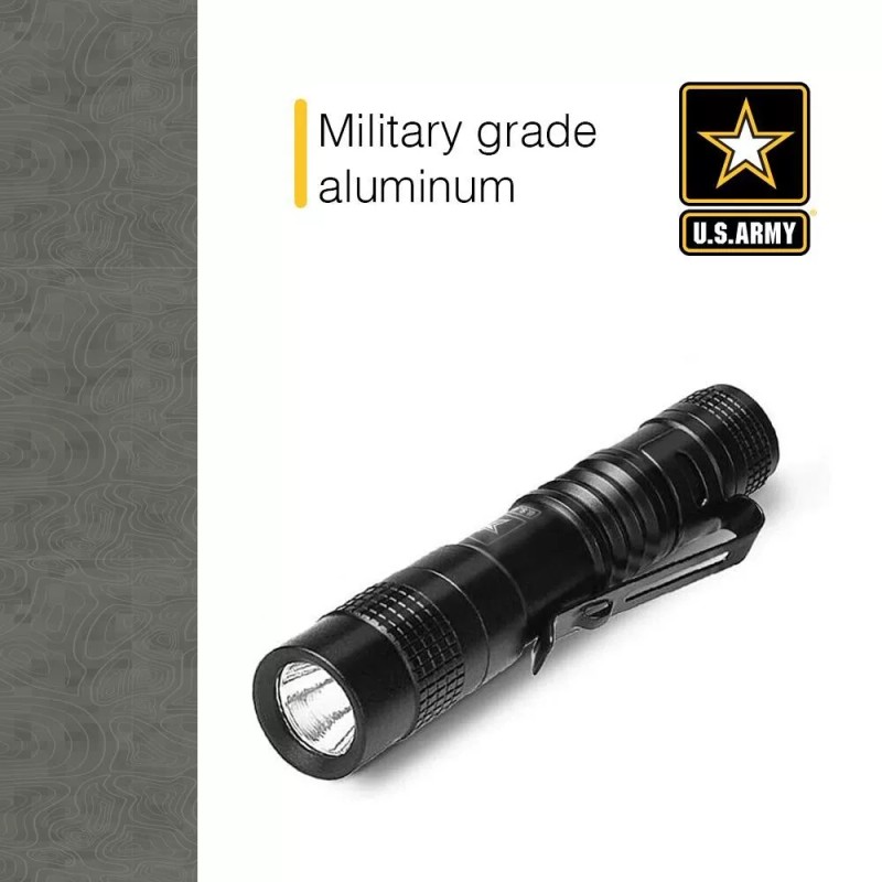 US Army – Aluminum Flashlight with Pocket Clip