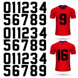 33 Pcs 8 Inch Iron on Numbers Jersey Heat Transfer Numbers Big 0 to 9 Heat Press Numbers Stickers for Sports T Shirts Football Basketball Baseball Team Uniform Fabric Clothing (Black)