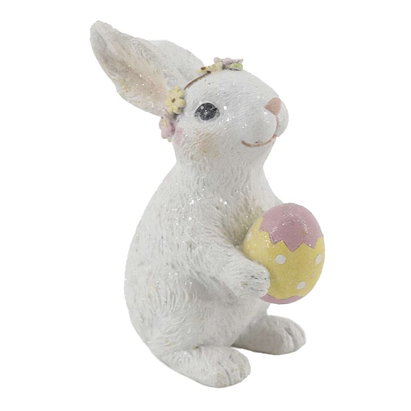 Windy Hill Collection Polyresin Glitter White Easter Rabbit Bunny Hiding