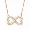 Gift from New York Platinum Gold Coated Heart Ribbon Necklace,