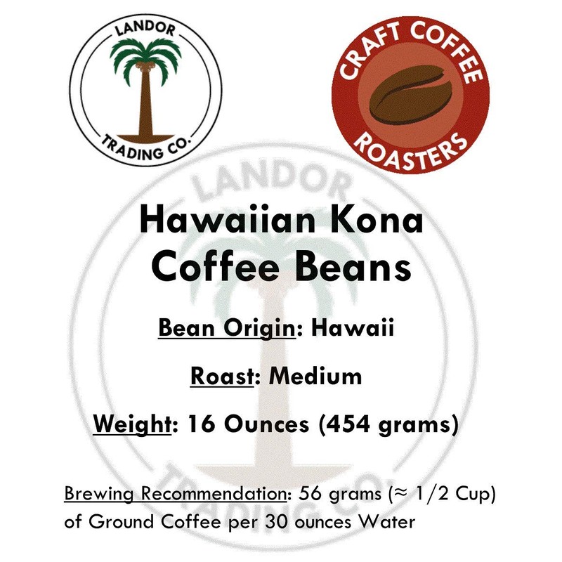 Hawaiian Kona Coffee - 1 Pound - Medium Roast -