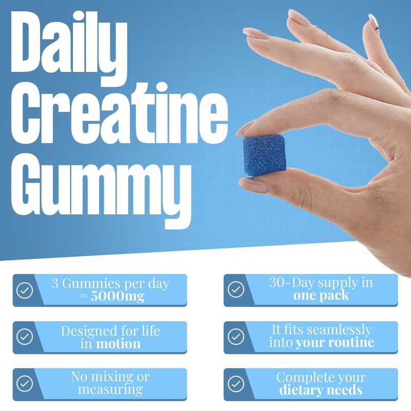 Creatine Gummies 5000mg 90 Gummies Muscle Growth/Recovery Supplements for Women
