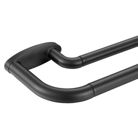 Double Curtain Rods Matte Black,Room Darkening Drapery Rod 48-84 Inches,Adjustable 3/4 Inches Front and 5/8 Inches Back Quality Metal Rod for Window,Wrap Around Design