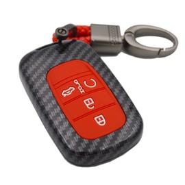 2-Layers Hybrid Combo Carbon Key Fob Cover for Honda Civic Accord CR-V HR-V V Pilot SI EX EX-L Touring 2022 to 2025