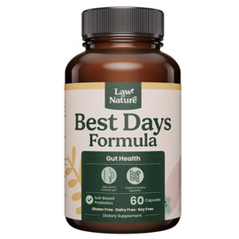 Best Days Formula | Advanced 5-in-1 Gut Support for Bloating, Gas & Irregularity | Soil-Based Probiotics + Prebiotics, L-Glutamine, Aloe Vera & More | 60 Capsules