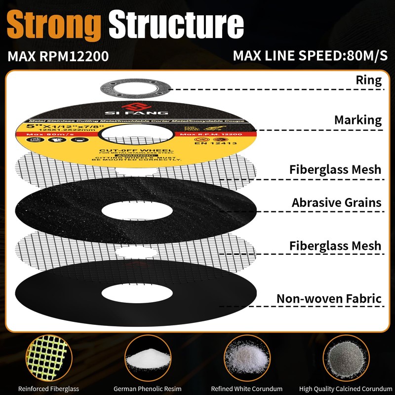 Cutting Discs 125 mm Metal Stainless Steel Steel for Angle