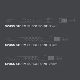 Target Darts Swiss Point Storm Dart Tips, Surge (Pack of 3) 35 mm Gold | Interchangeable Dart Tips, Swiss Storm Tips, Professional Dart Accessories