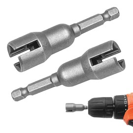 Wing Nut Screwdriver Set, 2 Pieces, Wing Nut Screwdriver, Effective Tool for Quick Tightening and Loosening of Wing Nut, Screws, Hooks, Sturdy Steel, 1/4 Inch Hex Shank, Ze