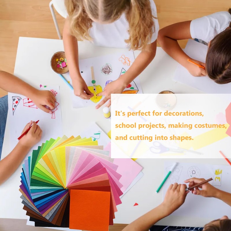 40pcs Coloured Felt Fabric Sheets,Patchwork Sewing Polyester Felt Sheet,Fabrics DIY