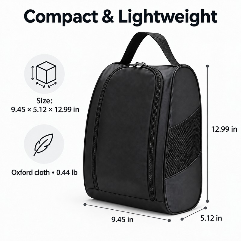 Portable Golf Shoe Bag – Breathable Oxford Cloth Carrier for