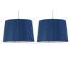 Set of 2 Navy Blue Fabric with Silver Inner Easy