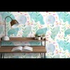 Commercial Grade Wallpaper Swatch - Manatees Small Scale Turquoise Baby