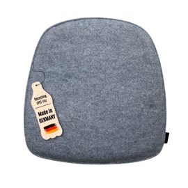 kontor28 - Seat Cushion Chair Cushion 39 x 40 cm Comfortable Cushion Comfort with Comfortable Padding - Handmade in Bavaria Soft Seat Cushion Chair or Bench Seat Cushion Colour: Grey, Light Grey