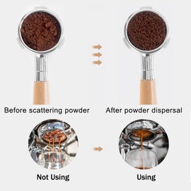 KUIRUNRX® Espresso Coffee Stirrer, Espresso Distribution Tool, WDT Tool 6 Needles Coffee Stirring Tamper with Natural Wood Handle and Stand, Espresso Needle Distributor for Home Kitchen Cafe(Ebony)