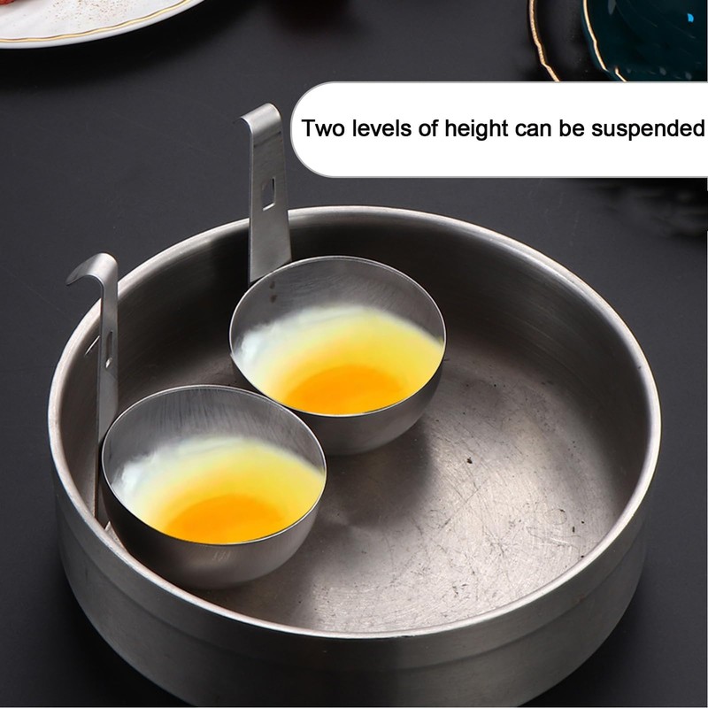2 PCS Poached Egg Pan+1 Brush, Egg Poacher, Egg Poaching