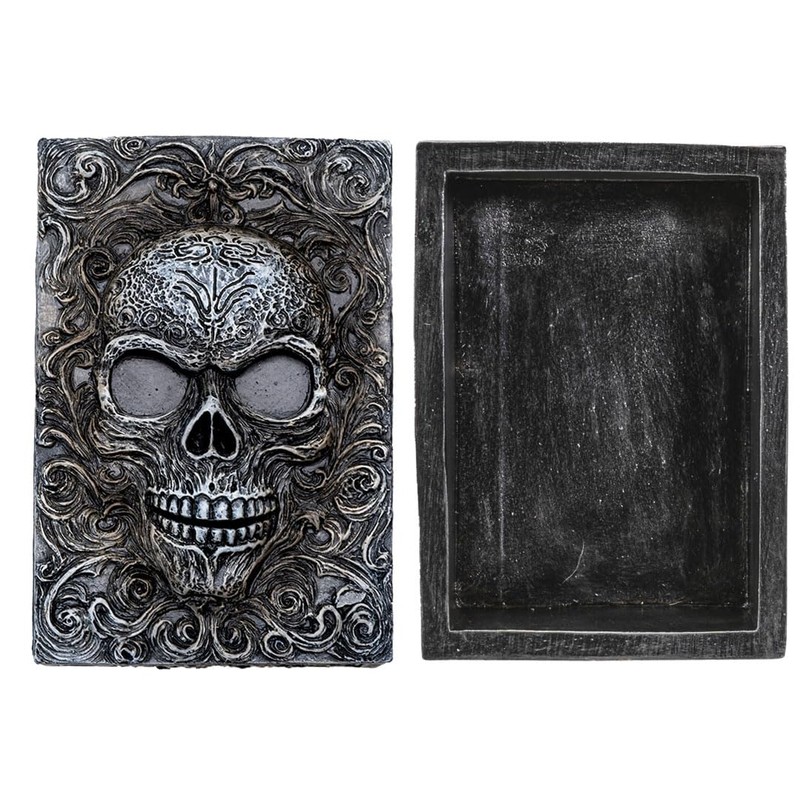 Pacific Giftware Skull Tarot Box - Embellished with Gothic Skull