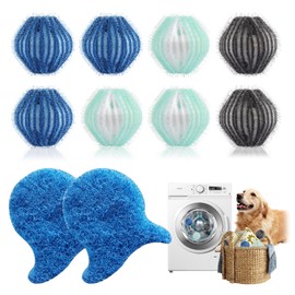10PCS Pet Hair Remover for Laundry, Reusable Laundry Balls Hair Catcher Washing Machine Lint Remover, Dog Cat Hair Remover Washing Machine, Pet Hair Catcher for Clothes Bedding