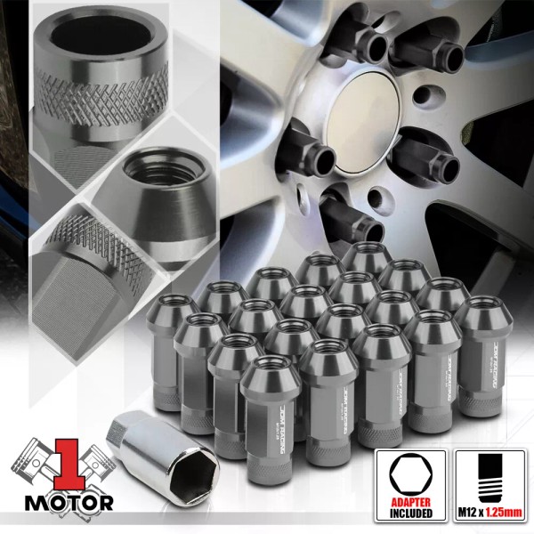 Motor-1 (20)Gunmetal M12x1.25 50mm Aluminum Open Knurled Top Tuner Wheel