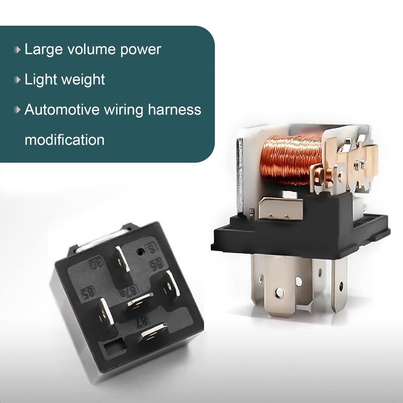 Neferta 4 PCS Car 5-pin Relay, DC 12V 40A Full