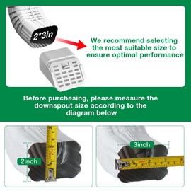 2"x3" Type-A/B Gutter Downspout Extensions Gutter Downspouts Downspout Diverter Outlet Filter and Leaf Guard for Bottom of Downspouts Extender Adapter for 2 inch x 3 inch downspout