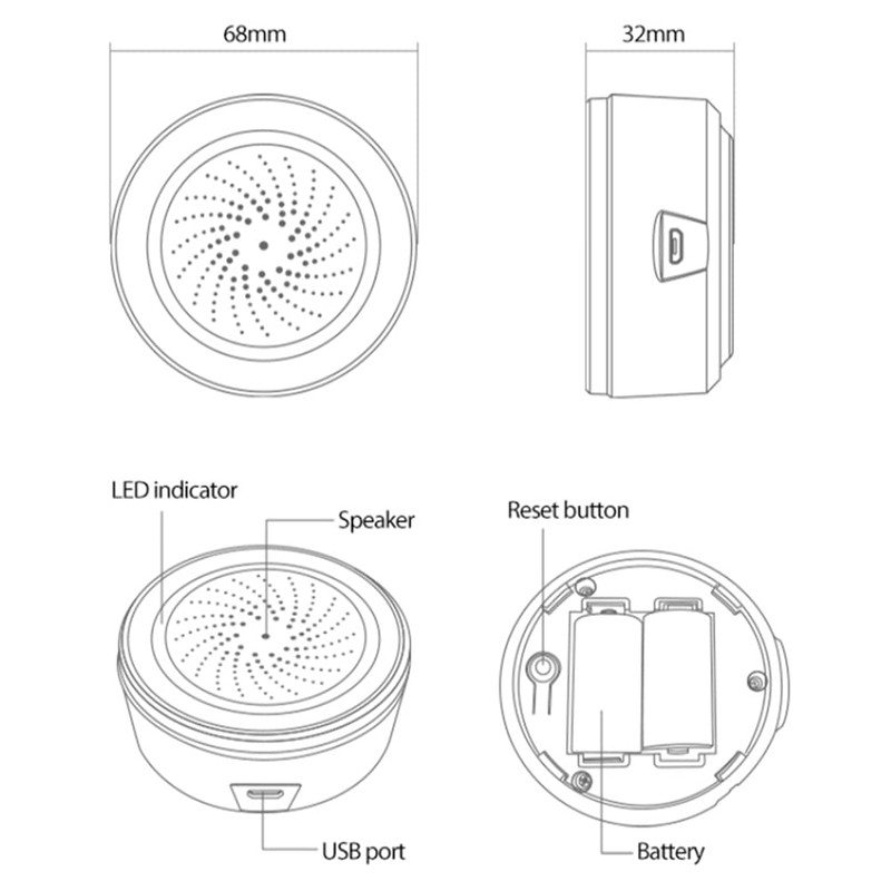 PRATYAHARA ZigBee NEO 90DB Sound and Light Sensor Tuya Smart