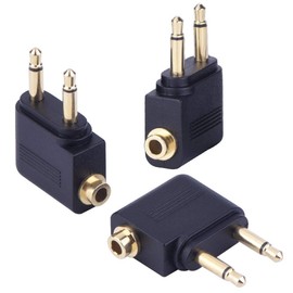 GeekerChip Aeroplane Adapter [3 Pieces], Airline Adapter Aeroplane Adapter 3.5 mm Stereo Socket Audio Aeroplane Adapter for Headphones