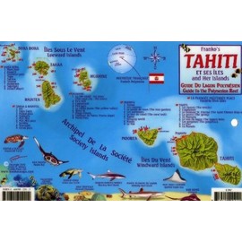 Tahiti & Society Islands Dive Map & Reef Creatures Guide Franko Maps Laminated Fish Card
