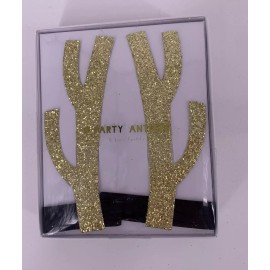 Meri Meri Party Antlers Pack of 8 Gold Glitter Black Head Bands New in Packet