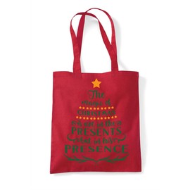 Miammo The Magic Of Christmas Is In The Presence Song Tree [INCSVG] cotton tote shopping bag - Red