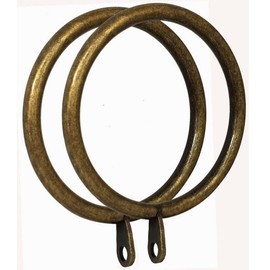 Anillo de cortina de metal, 28 piezas de diámetro interior de 2 pulgadas con ojal plano para barra de 3,8 cm (latón antiguo, 28)
