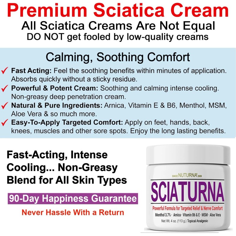 Nuturna Sciatica Nerve Cream - Maximum Strength Comfort Cream for