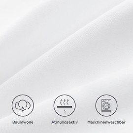 Bedsure Cushion Cover 40 x 80 cm Cotton White - Pillowcase 40 x 80 cm Set of 2 White Soft Pillowcases 2 Pack with Zip, Cushion Cover with Oeko-Tex Pillow Case 80 x 40 cm