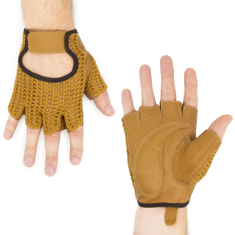 Adapter Universe Motorist Gloves Retro Vintage Leather Fingerless Driving Gloves