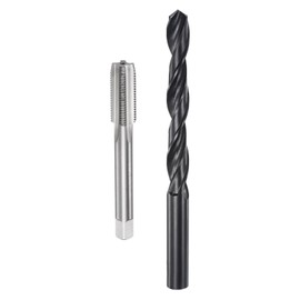 sourcing map Metric Tap and Drill Bit Set, M12 x 1.25 Thread Tap & 10.8mm Black Oxide Twist Drill Bit, Straight Flute Tap Tapping Threading Repair Tool Kit
