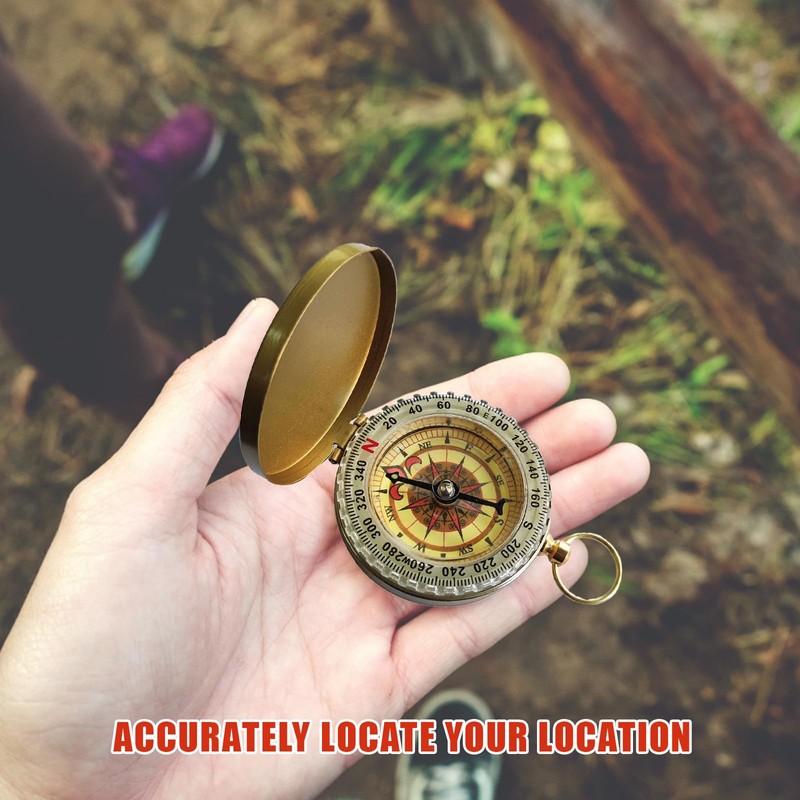 Professional Outdoor Compass Set - 2-Pack Durable Hiking Compass with