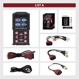 Motorcycle System Diagnostic Test Measurement Tools M3-A Motorcycle Fault Code Readers Scan Tools Moto Diagnostic Test Measurement Tools Compatible for Yamaha 2/3/4P,Kawasaki 4-6P,Honda 4P,OBDII 16P