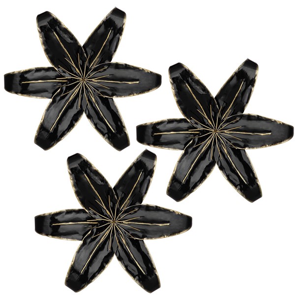 DILATATA 12" Black Wall Décor Pack of 3 Metal Tiger