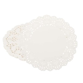 YELARXI Paper Doilies, 6.5 Inch White Lace Doilies Round Disposable Decorative Placemats Hollow Flower for Cakes Desserts Food Crafts Parties Birthday Tableware Decoration (50 Pack, White)