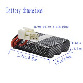 Blomiky 2 Pack EL-6P 9.6V 800mAh Li-ion Battery 15-DJ02 15-DJ03 Fit for 9120 S913 S916 S911 S912 9123 9112 1/12 Race Car EL-6P 9.6V Battery 2