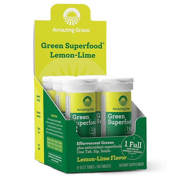 Amazing Grass Effervescent Tablets: Green Superfood Water Flavoring Tablet with