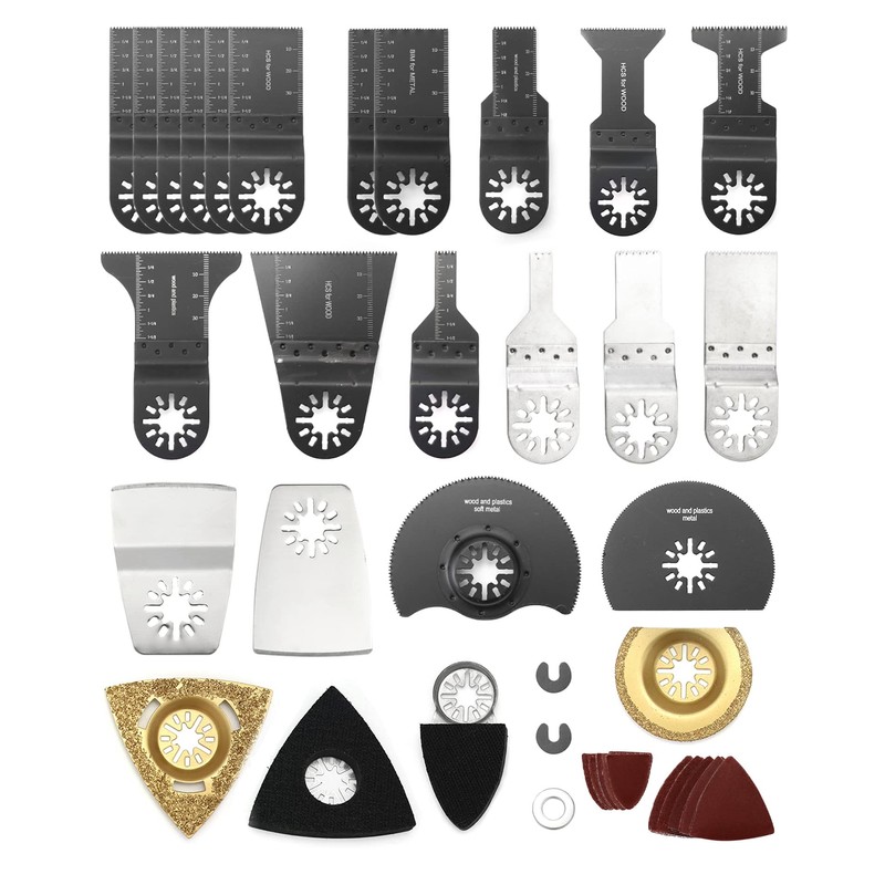 QWORK® 100 Pieces Multitool Saw Blades, Multifunctional Tool Accessories Oscillating
