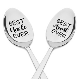 Uncle Aunt Birthday Gifts Spoon for Aunt Mothers Day Gifts for Auntie Aunty Gift Spoons for Uncle Fathers Day Presents for Uncle Announcement Gifts for Aunt Ideas Best Uncle and Aunt Tea Coffee Spoon
