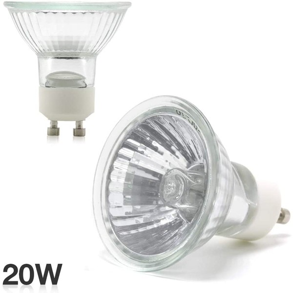 eTopLighting 2 Pack of 20 Watt GU10 Base Halogen Light Bulb Replacement with Clear UV Glass Cover, 12 Volts, APL2128