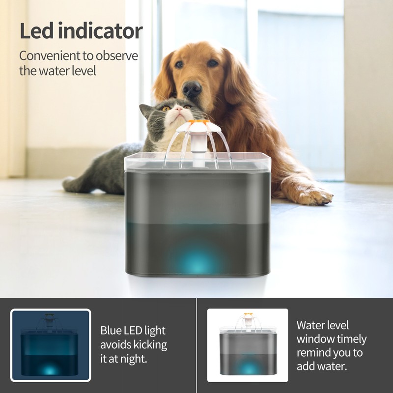 2L/67OZ Large Capacity Pet Water Fountain Intelligent Electric Automatic Drinking