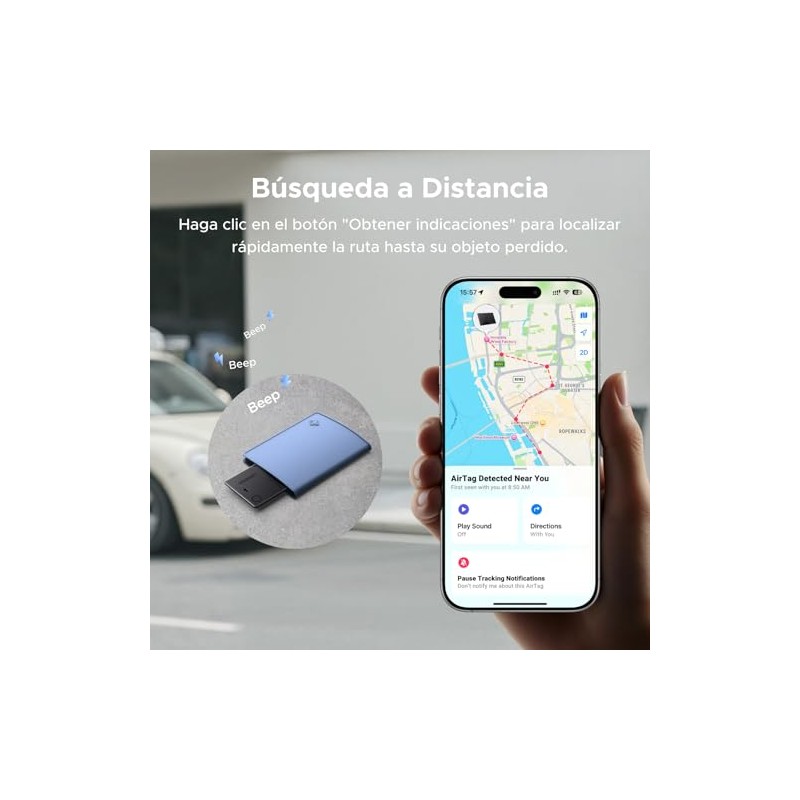 UGREEN FineTrack Slim Localizador Ultrafino, Carga Inalámbrica (Solo iOS)