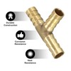 sourcing map 3/8" 10mm Brass Barb Hose Fitting Tee T